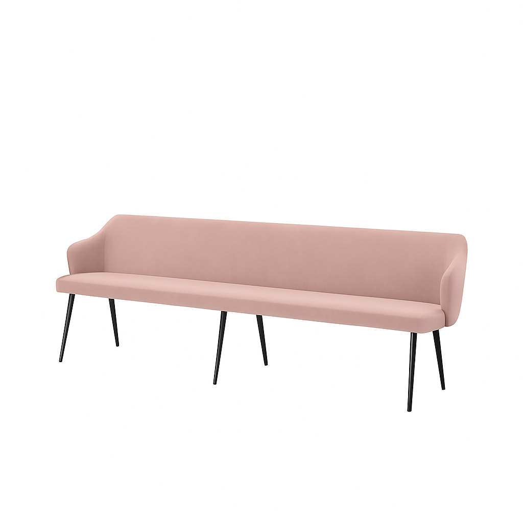 Bancheta catifea ZOE culoare ROZ PAL