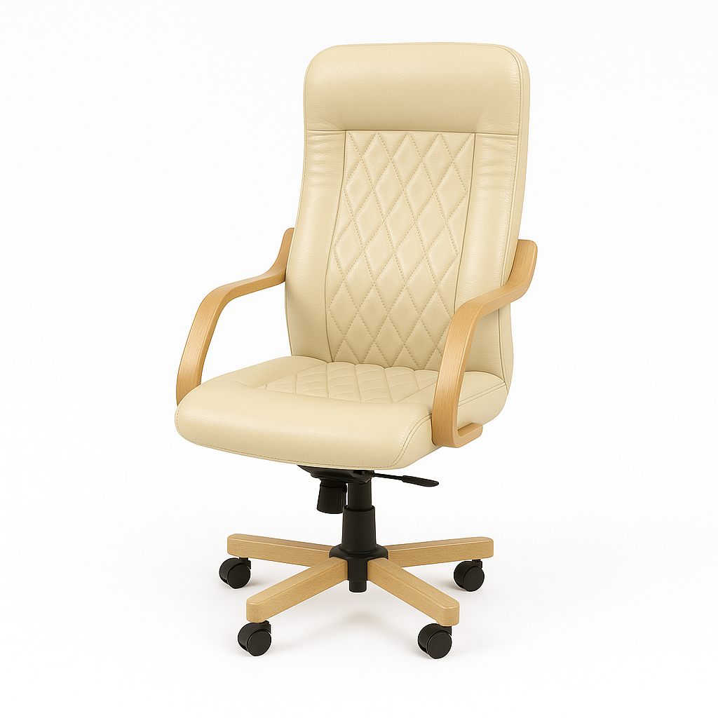 Scaun birou piele BEJ | model DONALD P