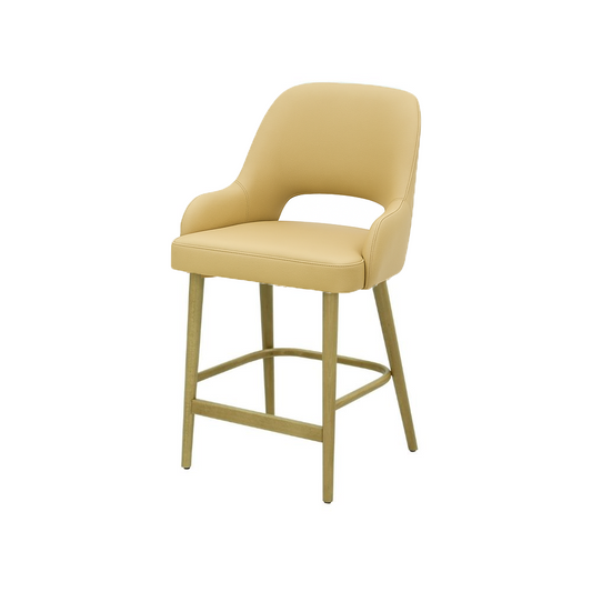 Scaun bar piele naturala BEJ | model HUGO