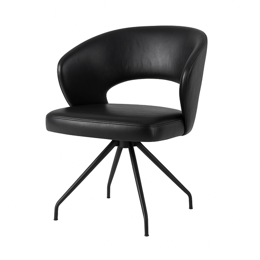 Scaun piele NEAGRA | model ROSE
